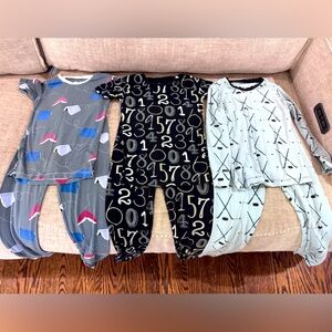 Kickee Pants Kids Pajama Set - Gray, Black, Light Blue